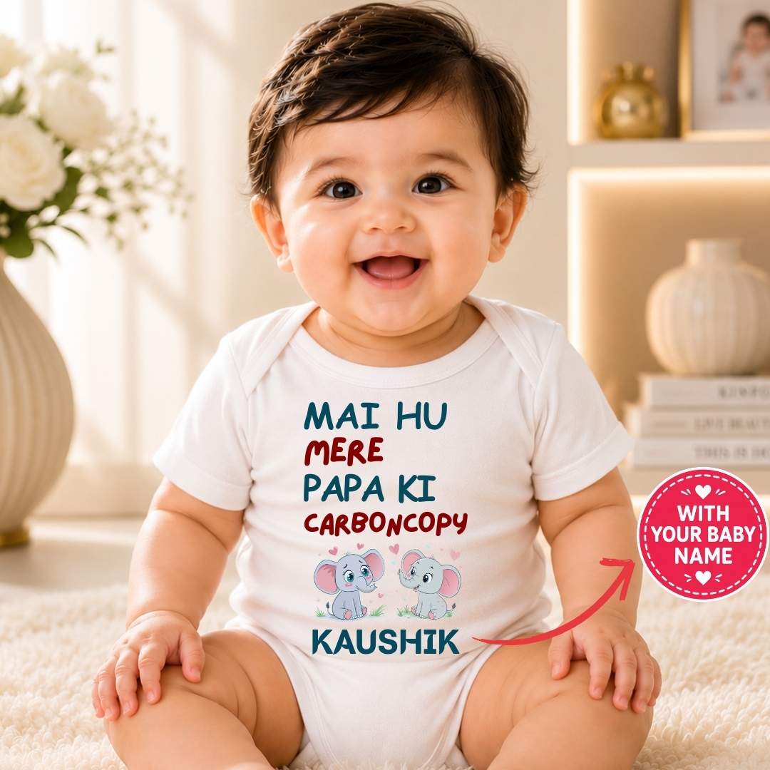 Custom Name - Mai Hu Mere Papa Ki Carbon Copy Baby Outfit - Image 4
